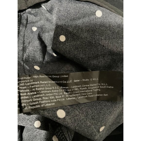 Women's Black Polka Dot Jumpsuit By Splash Size 10 With Deep V-Neck & Wide Legs - Picture 11 of 16